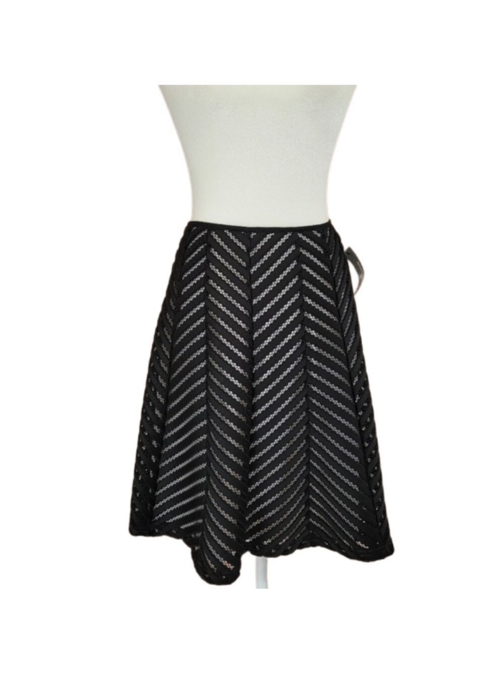 Worthington Herringbone Aline Circle Skirt Size 12 NWT